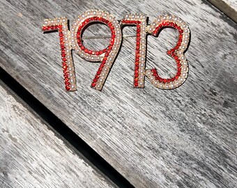 Delta Sigma Theta 1913, pin, brooch, Rhinestones