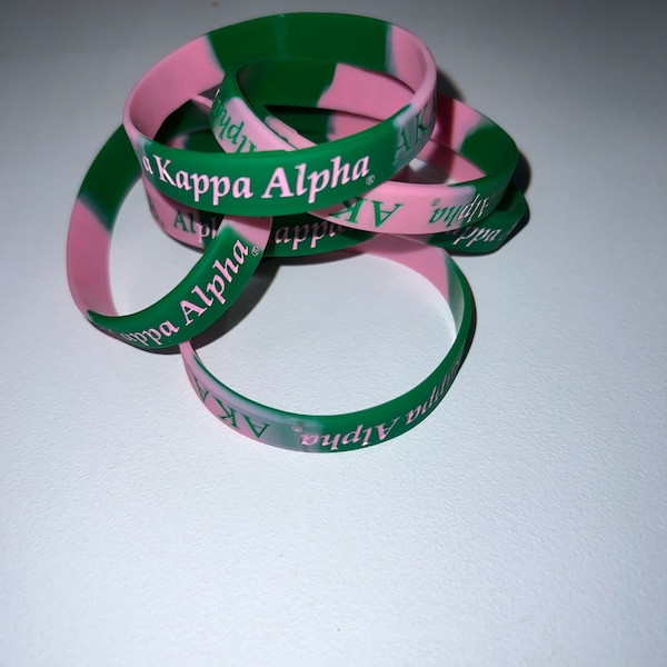 Pink and Green sorority -A K A silicone bracelet-