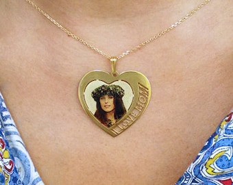 Photo charm,Photo pendant,Gold Charm,Photo Necklace,Gold Necklace,Name necklace,Personalized Jewelry,Gift for Her,Custom jewelry,USA MADE