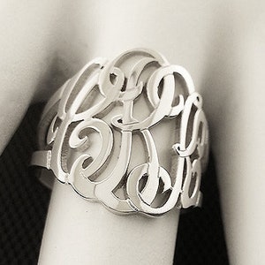 Initial Ring, Name Ring, Monogram Ring, Custom Name Ring, Gepersonaliseerde Ring, Band Ring, Letter Ring, Zilveren Ring, Aangepaste Ring, Gepersonaliseerde sieraden