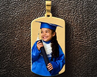 Personalized Dog Tag,Custom Dog Tag,Photo Dog Tag,Custom Necklace,Gold Necklace,Gold Dog Tag,Photo pendant,Photo charm,Gift for Him,USA MADE