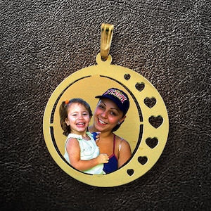 Photo pendant,Photo charm,Photo Necklace,Gold Charm,Gold Necklace,Custom Necklace,Personalized Jewelry,Gift for Her,Custom jewelry,USA MADE
