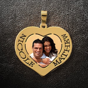 Name Necklace,Photo Necklace,Photo charm,Gold Charm,Gold Necklace,Photo pendant,Custom Necklace,Personalized Jewelry,Custom jewelry,USA MADE