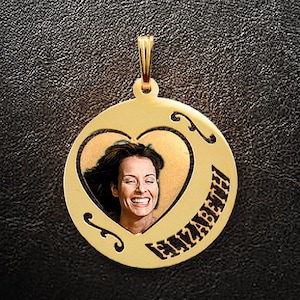 Gold Necklace,Custom Necklace,Photo pendant,Photo charm,Photo Necklace,Gold Charm,Personalized Jewelry,Gift for Her,Custom jewelry,USA MADE