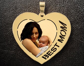 Photo Necklace,Name Necklace,Custom Necklace,Gold Necklace,Gold Charm,Photo charm,Photo pendant,Personalized Jewelry,Custom jewelry,USA MADE