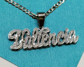 Diamond Name Necklace - handcrafted necklace - Personalized Necklace, Script Name necklace, Script Necklace, handmade Name Necklace