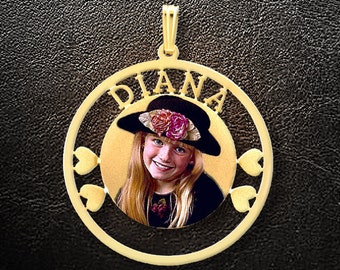 Photo Necklace,Gold Necklace,Photo pendant,Photo charm,Gold Charm,Custom Necklace,Personalized Jewelry,Gift for Her,Custom jewelry,USA MADE