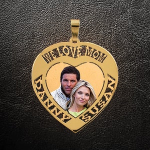 Photo Necklace,Name Necklace,Custom Necklace,Gold Necklace,Gold Charm,Photo charm,Photo pendant,Personalized Jewelry,Custom jewelry,USA MADE
