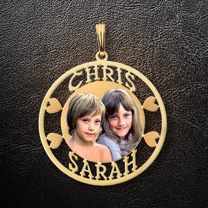 Photo pendant,Photo charm,Photo Necklace,Gold Charm,Gold Necklace,Custom Necklace,Personalized Jewelry,Gift for Her,Custom jewelry,USA MADE