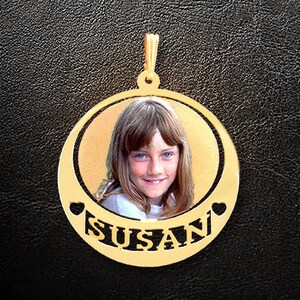 Photo pendant,Photo charm,Photo Necklace,Gold Charm,Gold Necklace,Custom Necklace,Personalized Jewelry,Gift for Her,Custom jewelry,USA MADE