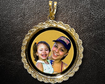 Photo pendant,Photo Necklace,Photo charm,Gold Necklace,Gold Charm,Custom Necklace,Personalized Jewelry,Gift for Her,Custom jewelry,USA MADE