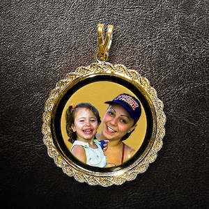 Photo pendant,Photo Necklace,Photo charm,Gold Necklace,Gold Charm,Custom Necklace,Personalized Jewelry,Gift for Her,Custom jewelry,USA MADE