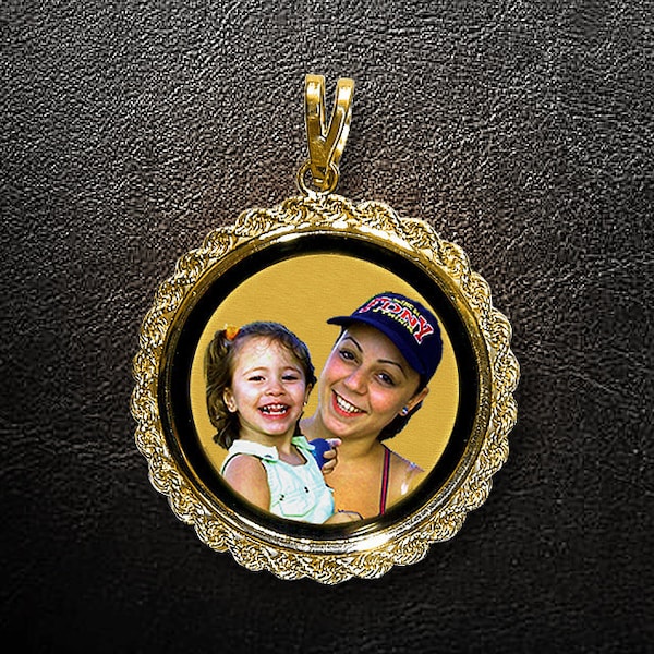 Colgante con foto, collar con foto, dije con foto, collar de oro, dije de oro, collar personalizado, joyería personalizada, regalo para ella, joyería personalizada, hecho en EE. UU.
