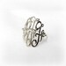 Monogram Ring Silver-ring With Initials-monogram Wire Ring-script ...