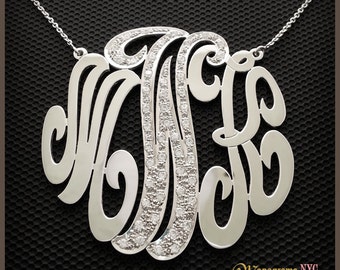 Monogram Necklace,Initial Necklace,Silver Necklace,Letter Pendant,Initial Charm,Custom Charm,Initial Pendant,Custom Necklace,Custom Jewelry