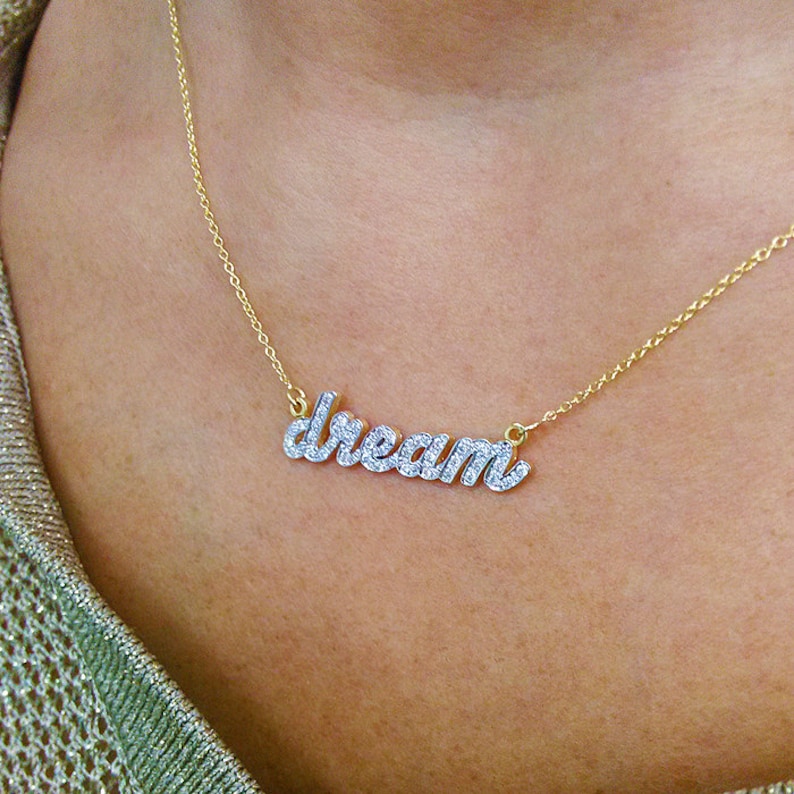 Diamond Name Necklace - Handcrafted Necklace - Personalized Necklace ...