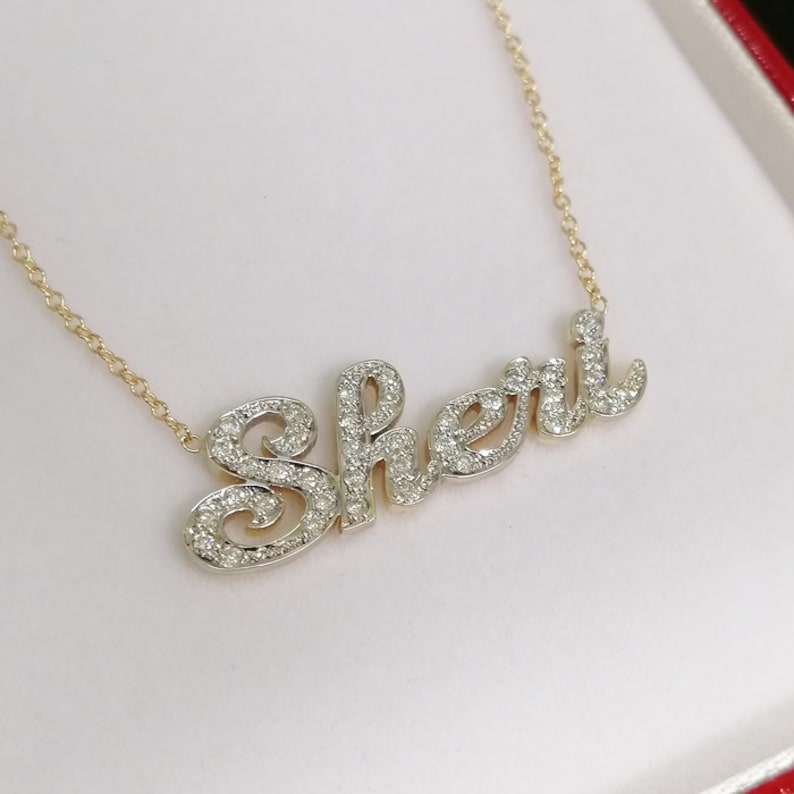 Diamond Name Necklace Handcrafted Necklace Personalized Etsy
