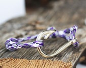 Fish Hook Bracelet with Purple Camo Paracord