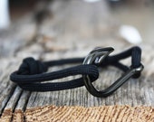 Fish Hook Bracelet with Black Paracord