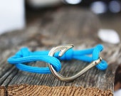 Fish Hook Bracelet with Turquoise Paracord