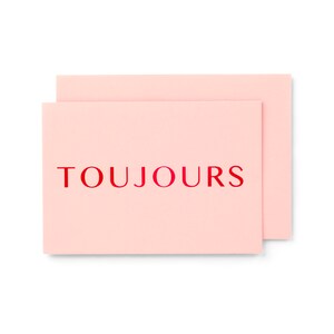 San Valentino Foil Letterpress 'Toujours' tipografico rosa Luxe pesante carta con busta rossa sigillo Love Romance tipografia tipo amante