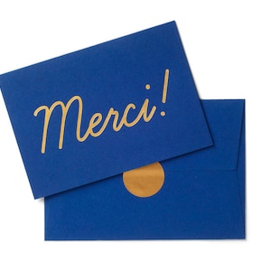 Mercità! Lamina d'oro bloccata Biglietto di ringraziamento su carta di lusso sostenibile con busta fioper corrispondente - sigillo busta. Prodotto nel Regno Unito!