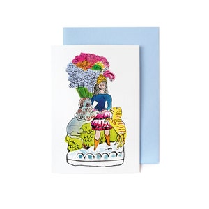 Lion + Tiger Girl - Staffordshire Figure Annabel Pearl x YPG collab card with blue envelope