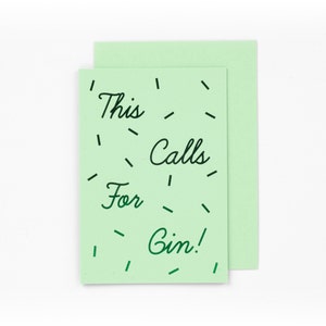 Questo chiama per Gin! Carta di Luxe Foiled w corrispondente busta di lusso e sigillo busta.