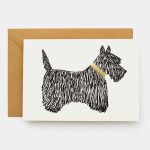 Hand foiled Scottie Dog with Gold Collar Card!