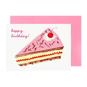 Scratch + Sniff Scented Happy Birthday Pink Cake tranche carte de vœux