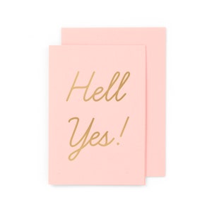 Ouais! Carte de voeux Luxe déjouée rose / or avec sceau d’enveloppe en or assorti