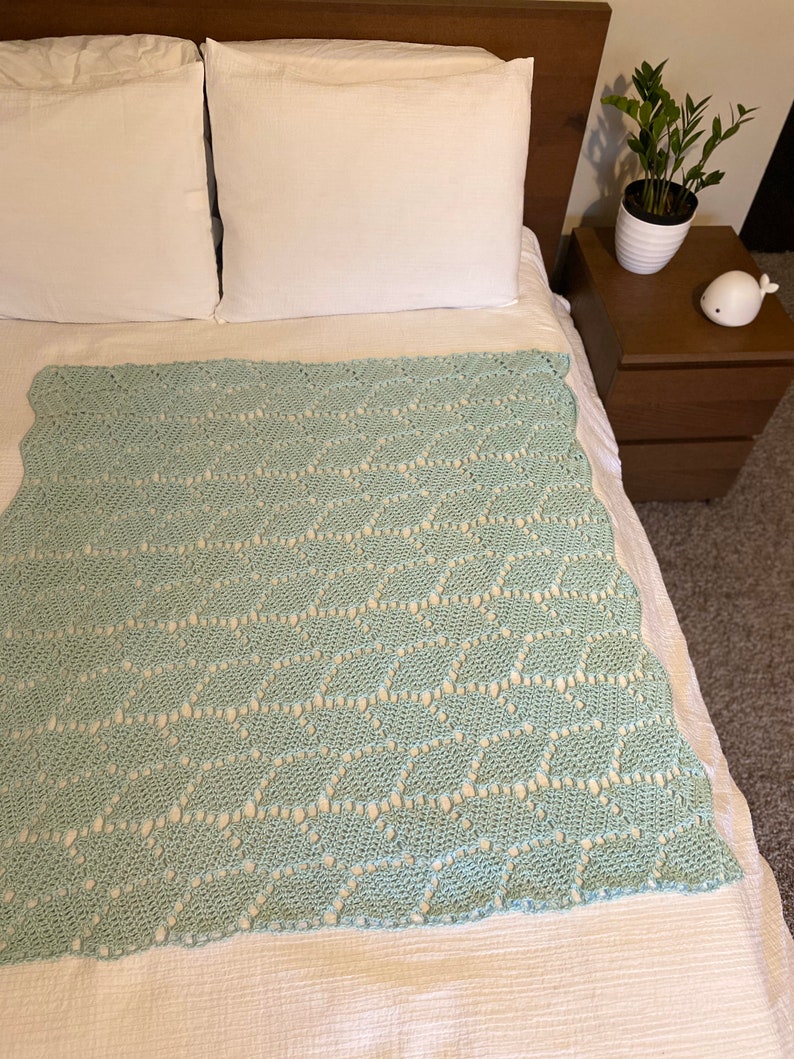 Delicate Crochet Baby Blanket / / Aqua Cotton Etsy