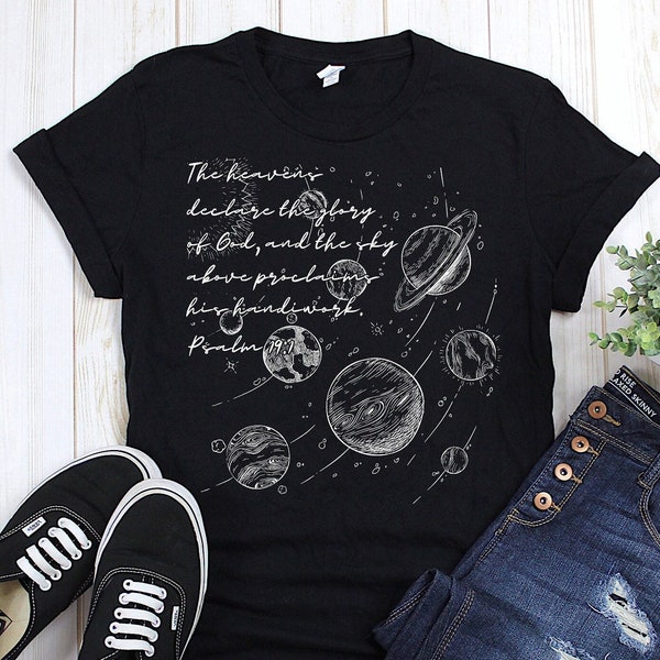 Psalm 19:1 Classical Conversations Cycle 2 Space Shirt, Unisex Short Sleeve Tee