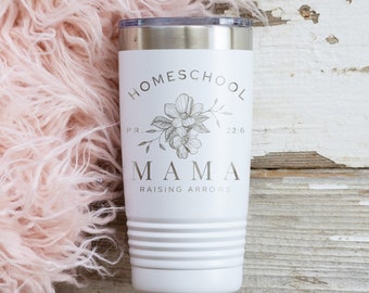 Homeschool Mama 20oz Tumbler, Personalized Proverbs 22:6 Design