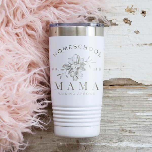 Homeschool Mama 20oz Tumbler, Personalized Proverbs 22:6 Design