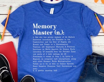 Cycle 3 Memory Master Definition Shirt, CC Tshirt, Classical Conversations Shirt, Unisex Jersey Short Sleeve Shirt