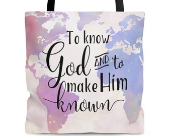 Classical Conversations To Know God and Make Him Known Tote Bag, Tutor gift, Director gift