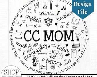 INSTANT DOWNLOAD Classical Conversations CC Mom design file svg png