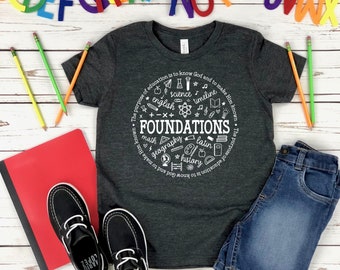 YOUTH Foundations shirt, Classical Conversations Shirt, CC student Shirt, Community Tshirt, Youth Short Sleeve Tee