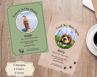 Pet Memorial Card Template: Customizable Dog Cat Remembrance (Digital Download, PDF/Canva Editable)