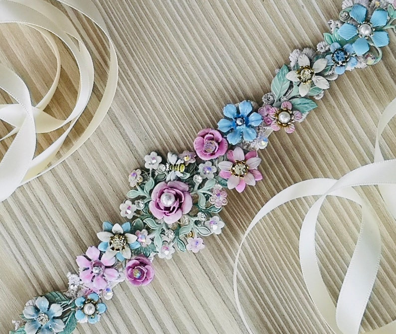 Bridal Belt Wedding Dress Belt Flower Sash Belt Etsy