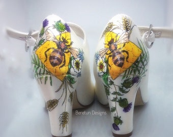 Hand Painted Shoe Design - On your own Wedding Shoes -Custom Bridal Heels - Fairytale Wedding Shoes - Decorated Shoes -Themed Wedding Shoe