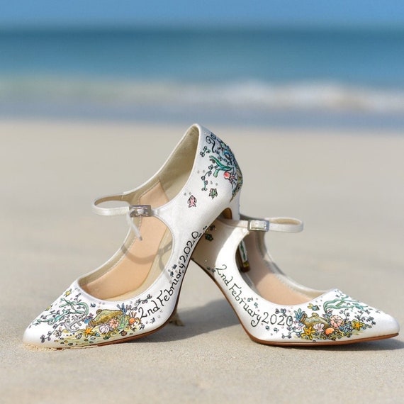 Fairytale Wedding Shoes Hand Painted Design on Your Own 