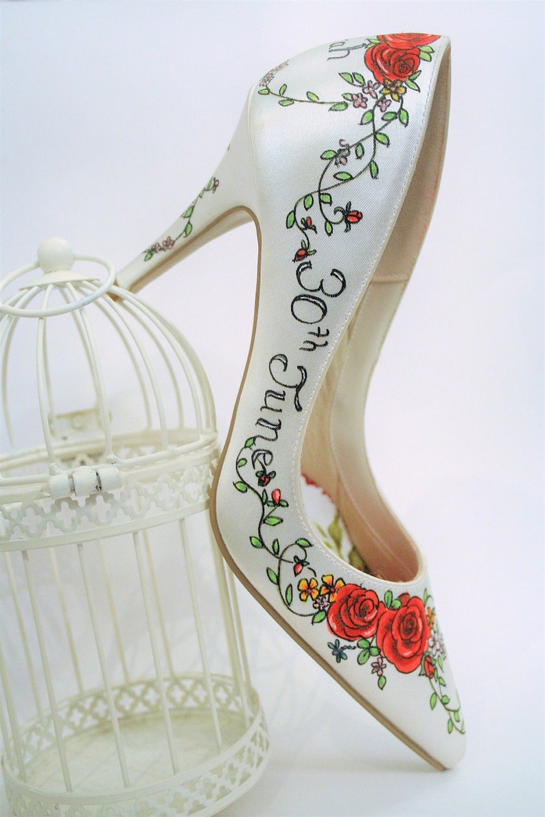 flowers painted on shoes