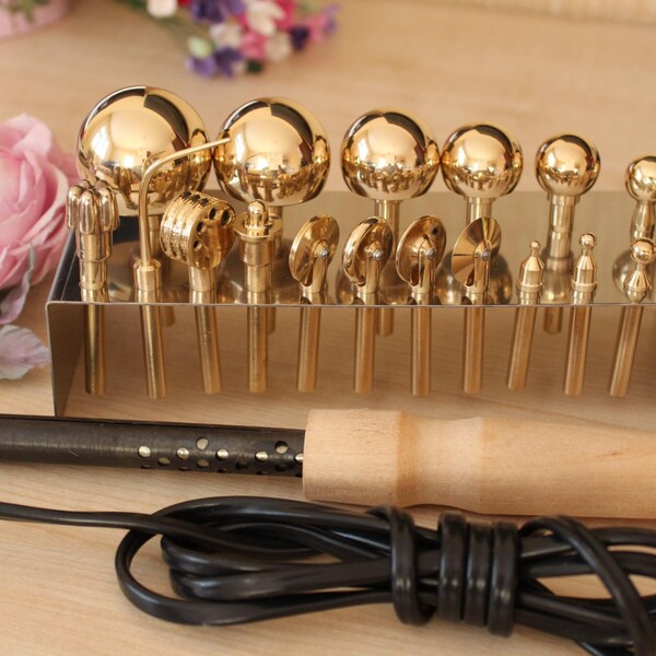 19 High Quality Professional Millinery Flower Making Tools Brass and Soldering iron  Free tutorials in English are included