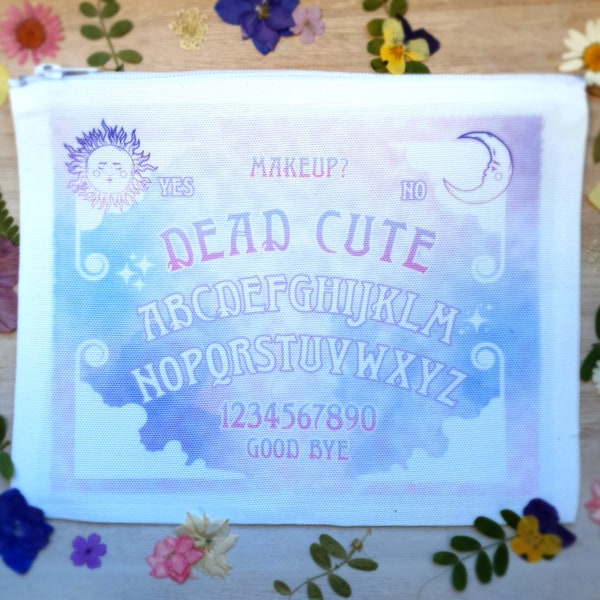 Dead Cute Makeup Bag , Summoning Board , Pastel Goth , Gift for her , Quirky Gifts , Cosmetic Bag , Makeup Storage , Vanity Bag