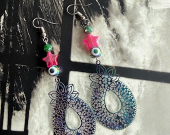 Orecchini a stella con occhio di Allah