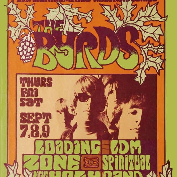 The BYRDS 13"x19" Rock Band  Art Poster