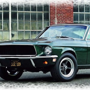 Car Mustang 1968 Mustang Steve McQueen&#39;s BULLITT Mustang Picture on Mouse Pad Classic Car