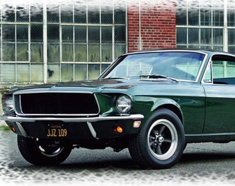 Auto Mustang Mustang 1968 Mustang Steve McQueen's BULLITT Mustang-afbeelding op muismat klassieke auto